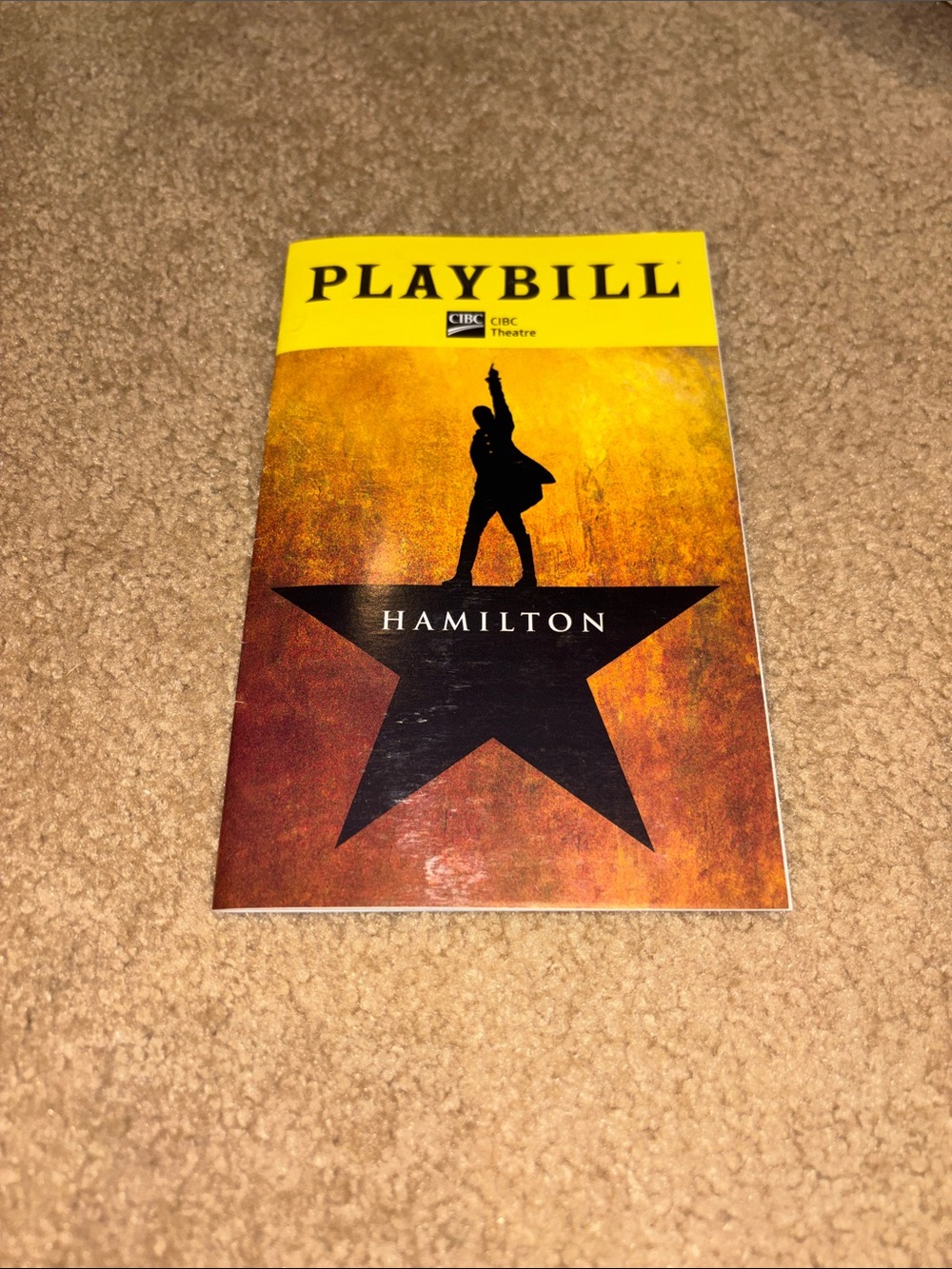 Hamilton - Yellow and Black Theater Program Chicago 2019